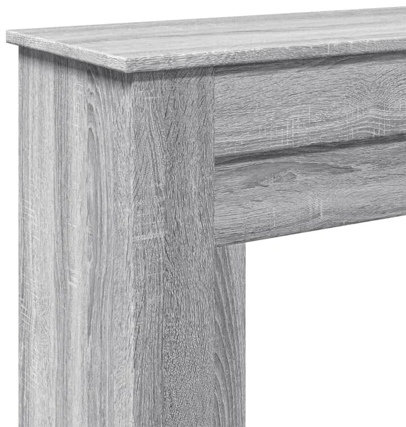 szürke sonoma színű szerelt fa kandallóburkolat 90 x 30 x 90 cm