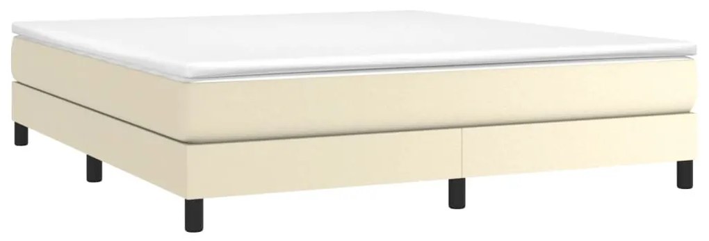 krémszínű műbőr rugós ágykeret 180x200 cm