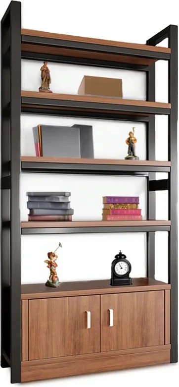 Ipari Könyvespolc Álló Könyvespolc Magas 190 CM Fém Keret