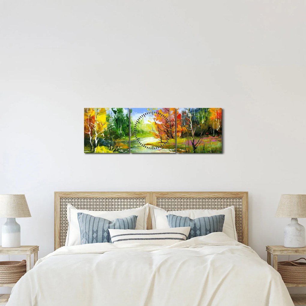 Kép - Tájfestés (órával) (90x30 cm)