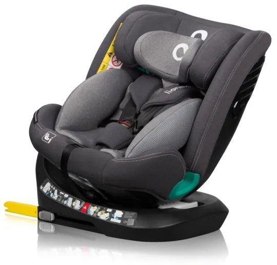 Lionelo - BASTIAAN ONE i-Size 40-150 cm forgatható autósülés alappal, kőszürke