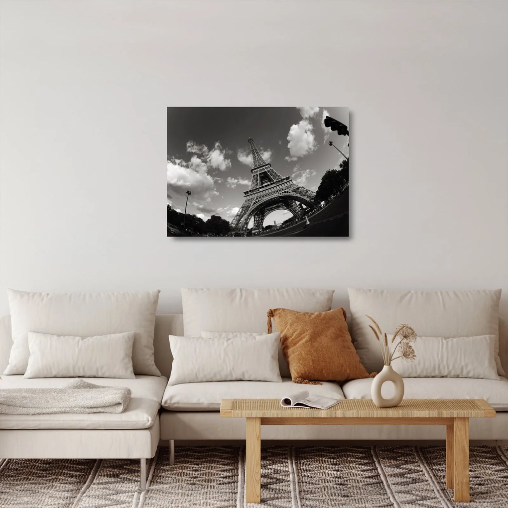 Üveg kép - Eiffel-torony Párizsban (70x50 cm)