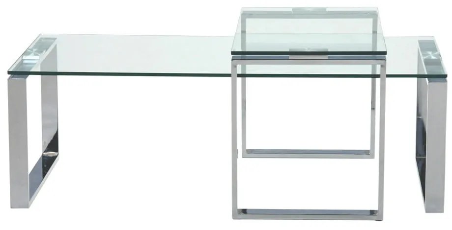 Katrine 2 db-os ezüstszínű dohányzóasztal szett - Actona