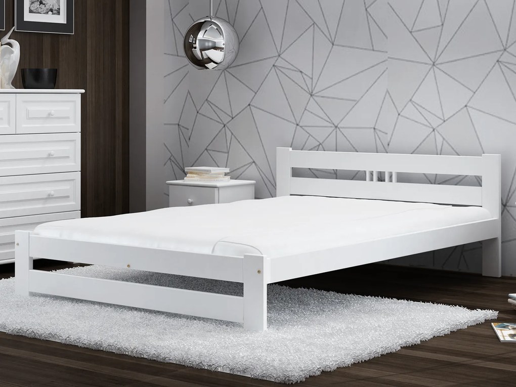 Fa ágy 160x200 LUX VitBed fehér + Matrac 160x200 Niobé
