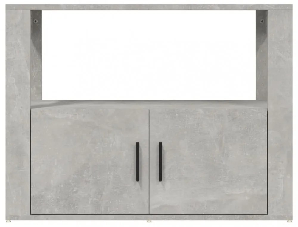 betonszürke szerelt fa tálalószekrény 80x30x60 cm