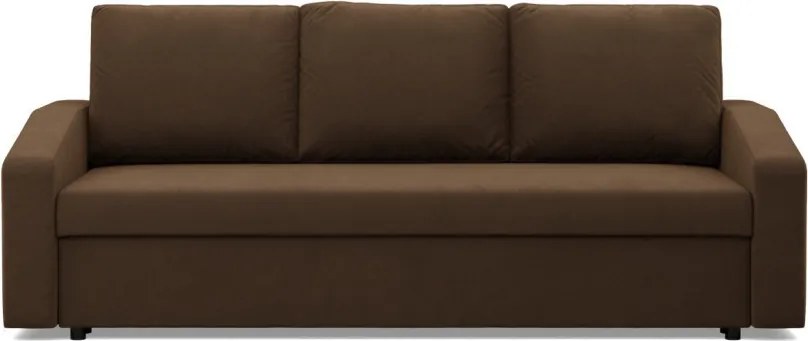 Zeus kanapéágy, szövet anyag, hab töltet, döntött kartámasz, barna