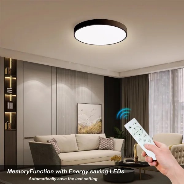 Immax NEO 07248L-LED Dimmelhető lámpa SEMPLICI 36W/230V Wi-Fi Tuya fekete + távirányító