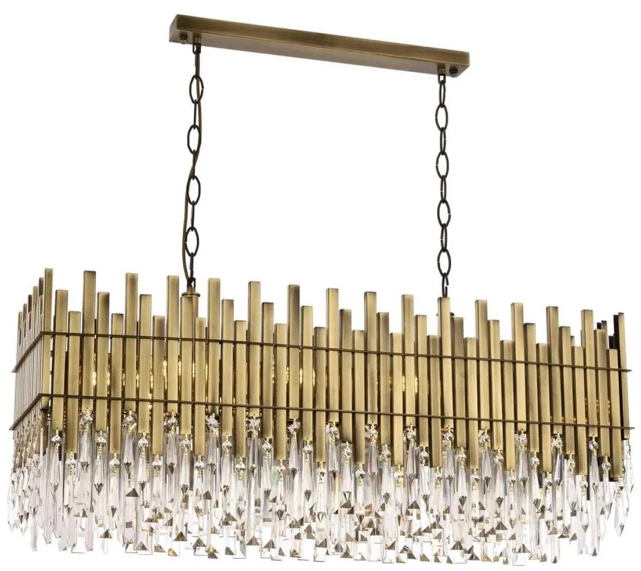 Láncos CRYSTALLINE csillár 8xE27/40W/230V sárgaréz