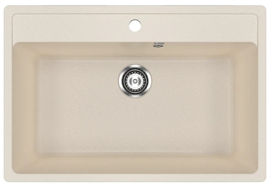 Ulgran U-600-328 Gránit Mosogatótálca - Egymedencés, Téglalap, Extra széles, Bézs