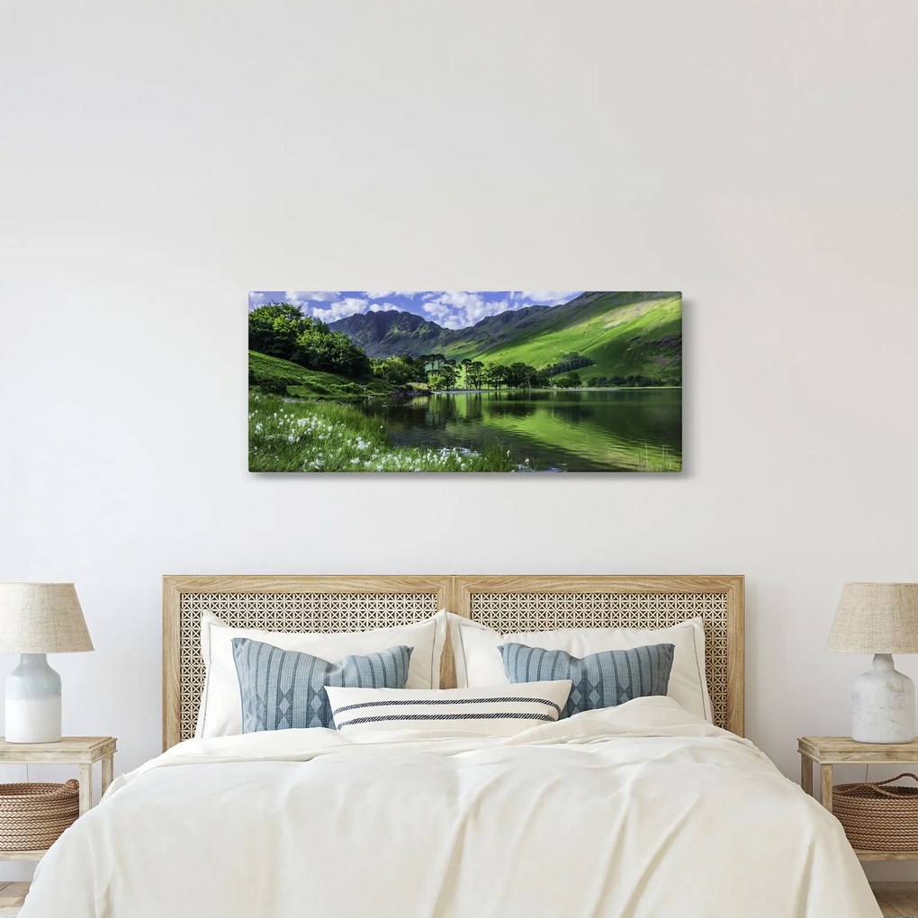 Kép - Tájkép egy tóval (120x50 cm)
