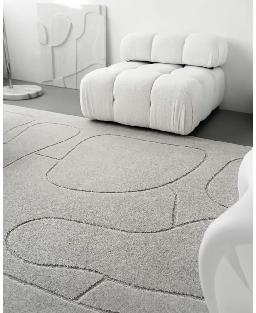 Világosszürke gyapjú szőnyeg 200x300 cm Morphic – Agnella