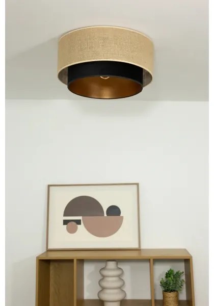 Mennyezeti lámpa SARTA 1xE27/60W/230V Ø 45 cm fekete/juta