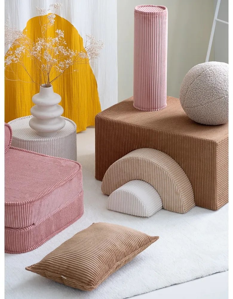 Barna kordbársony habszivacs játszótér 3 db-os magasság 37 cm 75x49 cm Rainbow Montessori – Wigiwama