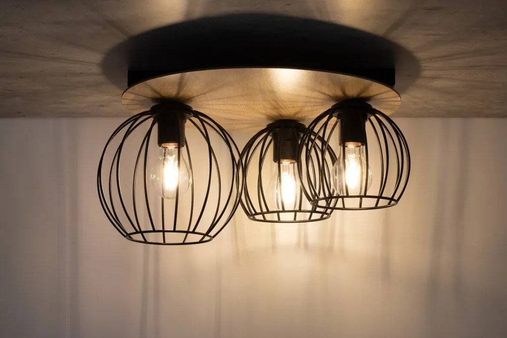 SIGMA LIGHTING 32356 CYBER Vintage Mennyezeti Lámpák Fekete, Tölgy E27 IP20