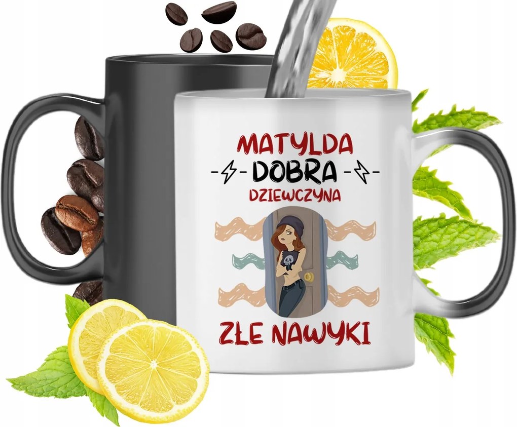 Mágikus bögre Matildának Fekete Matt Nyomtatott Képpel 330ml