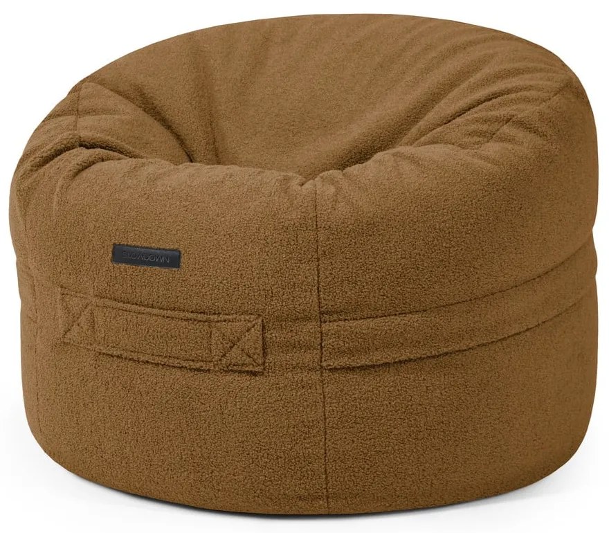 Barna buklé gyerek babzsákfotel Roll 80 – SLOWDOWN