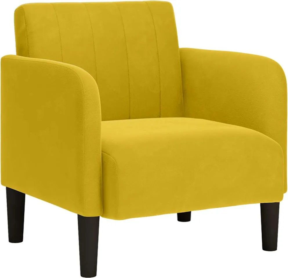 vidaXL sárga bársony kanapészék karfás szék 54 cm