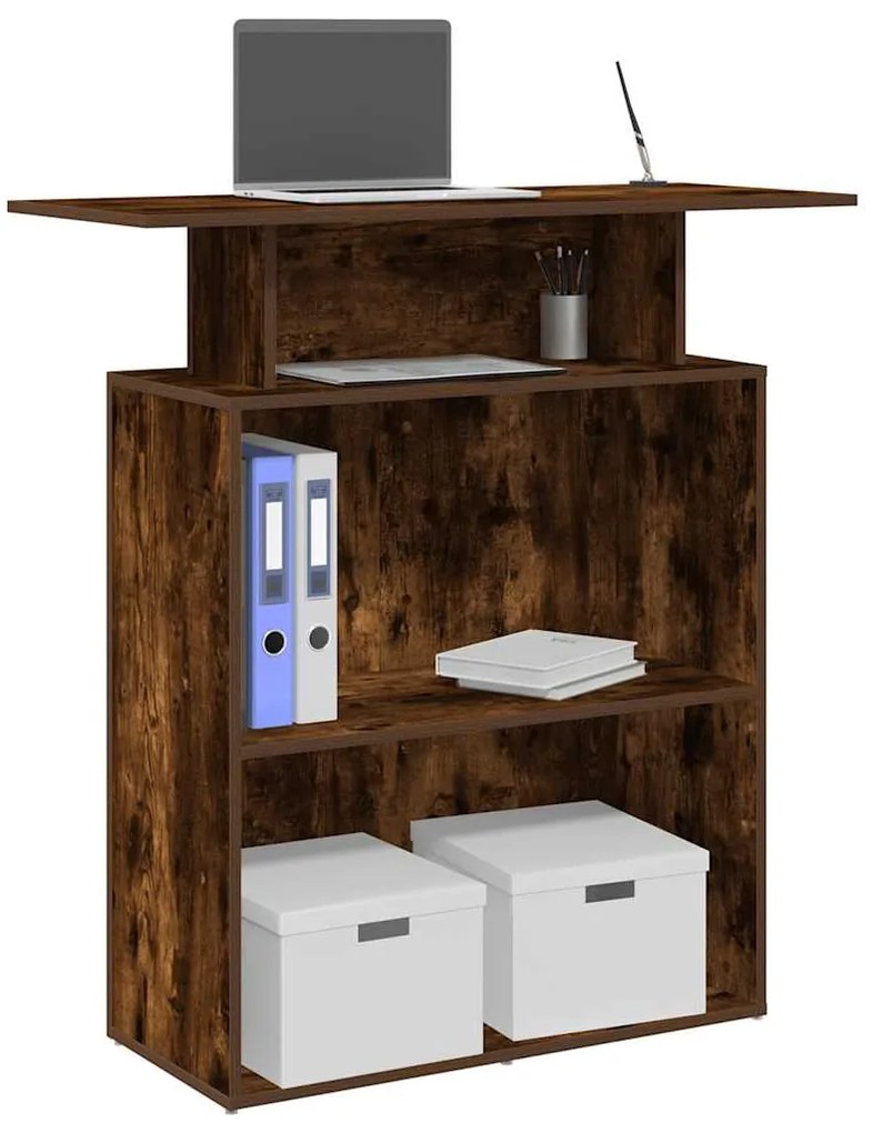 recepciós pult füstös tölgy 100x40x104 cm szerelt fa