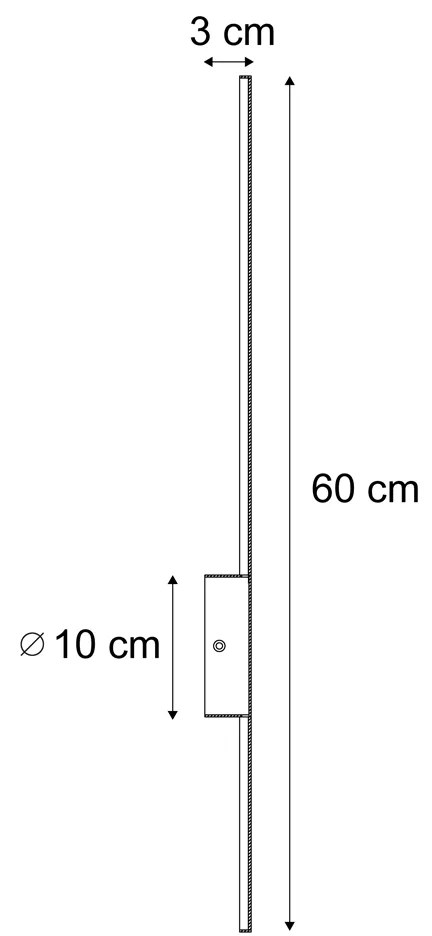 Modern fekete fali lámpa 60 cm LED-del - Clockwise