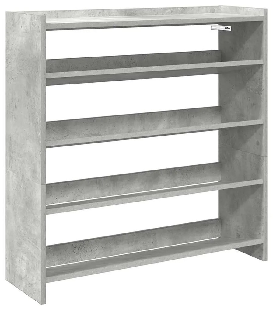 betonszürke szerelt fa cipőtartó 80x25x81 cm
