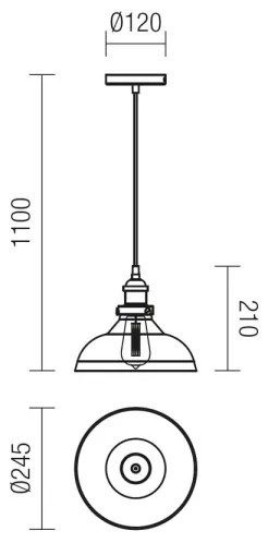 Redo 01-1002 - Csillár zsinóron SAVILLE 1xE27/42W/230V