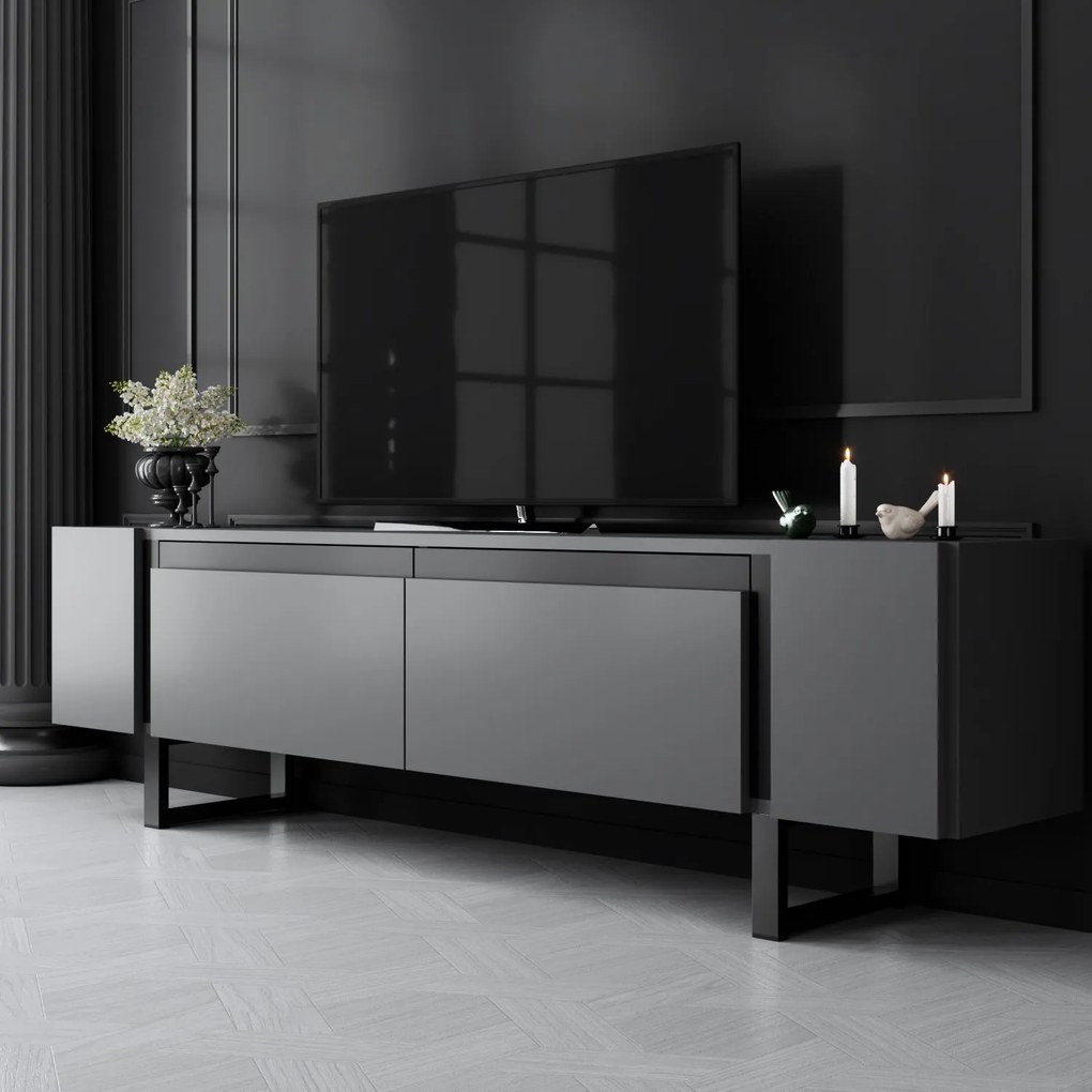 TV szekrény Yildiz - Anthracite, Black