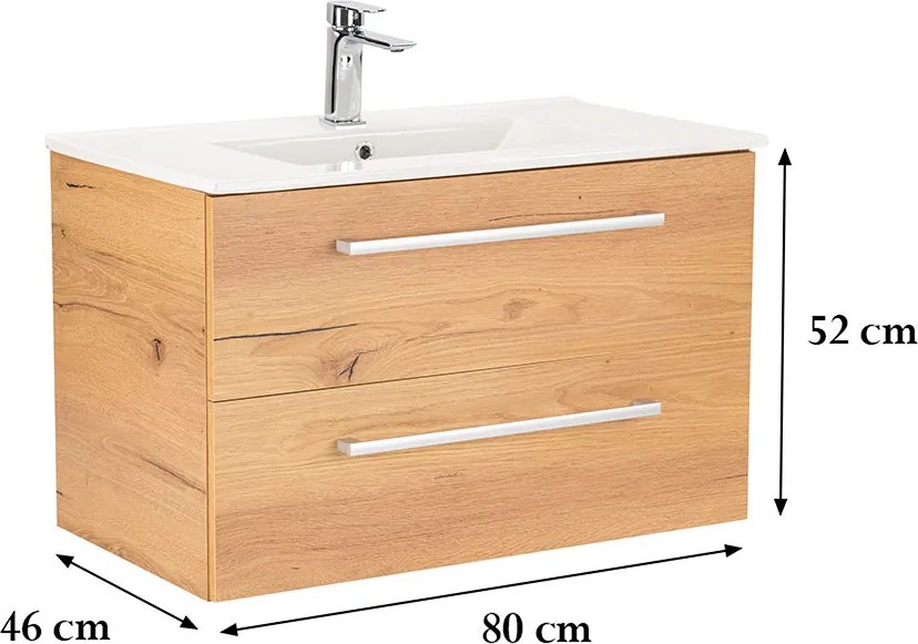 Vario Clam 80 Fürdőszoba alsó szekrény mosdóval