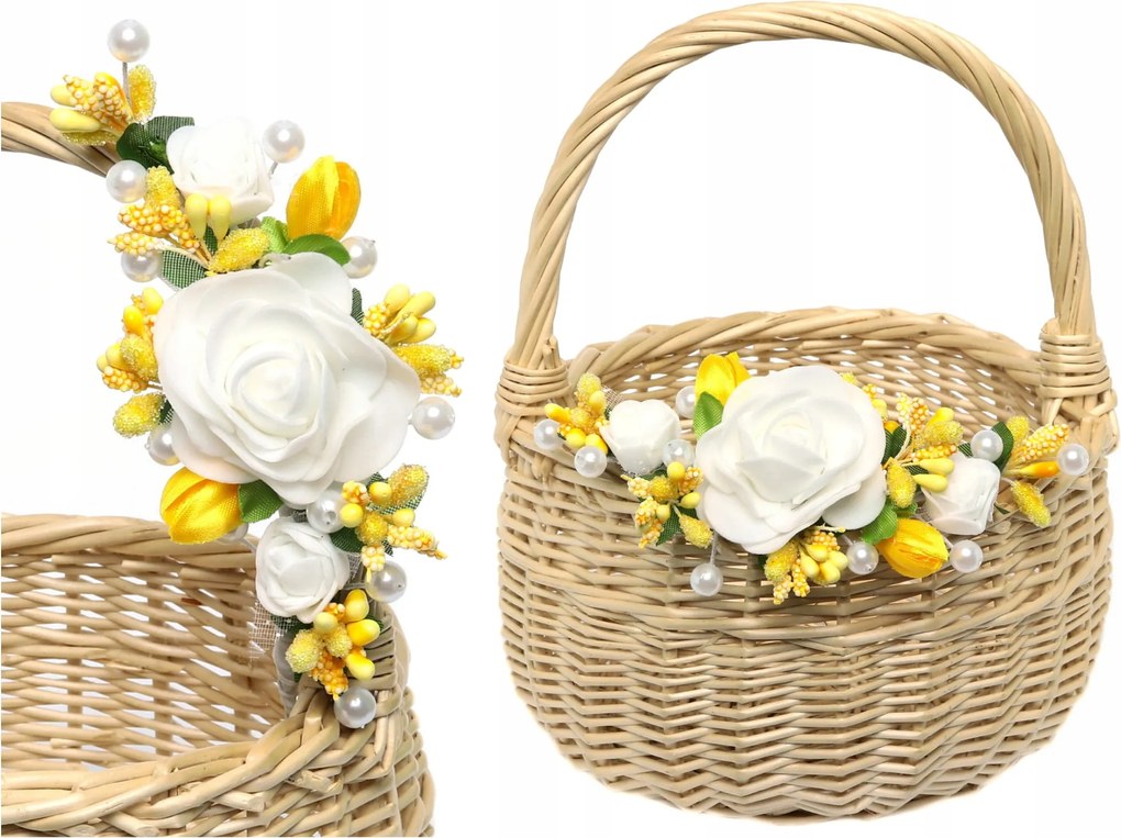 Húsvéti kosár dekoráció Virágok a kosárhoz Sárga