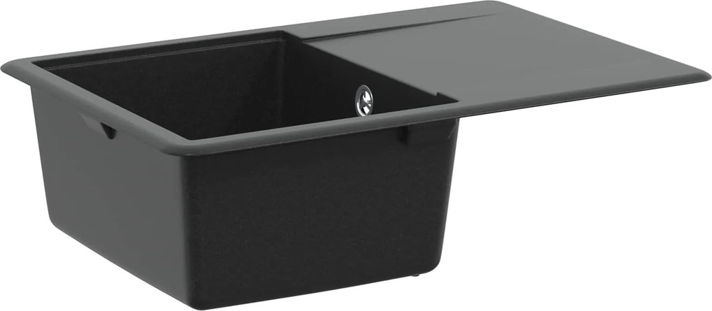 vidaXL Mosogató Fekete 670 x 460 mm Gránit