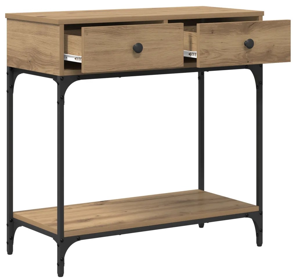 Konzol Asztal Kézműves Tölgy 75x34.5x75 cm Mérnöki Fa