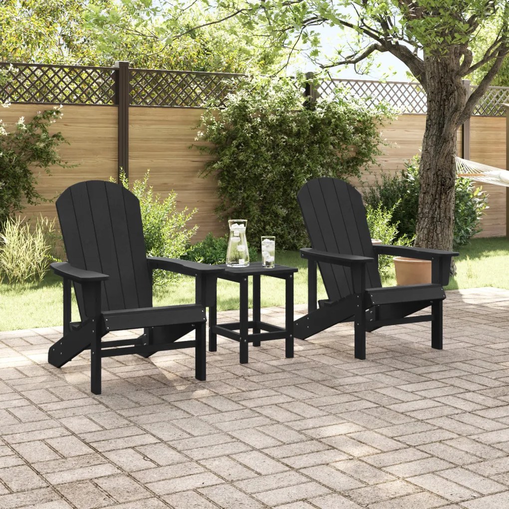 Adirondack székszett 2 db Fekete 74x82x90 cm HDPE