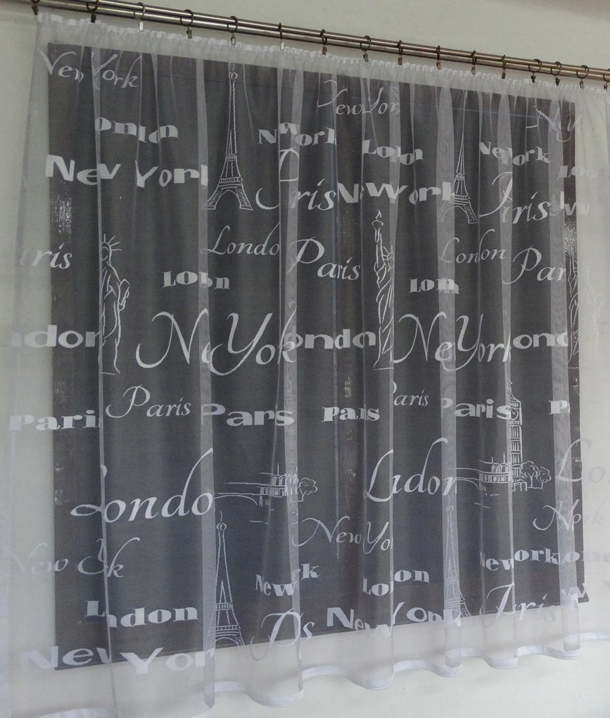 Mg Függöny Párizs New York A53 350x160cm kész szalag M