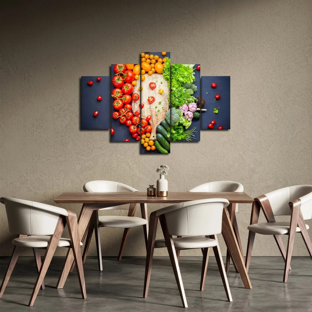 Kép - Zöldséggel teli asztal (150x105 cm)