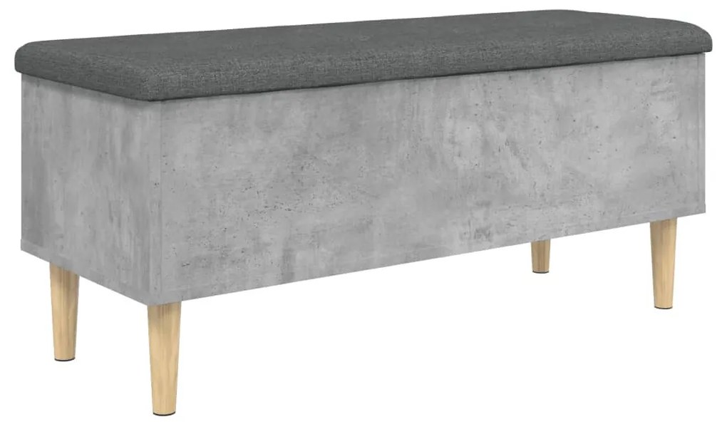 betonszürke szerelt fa tárolópad 102x42x46 cm