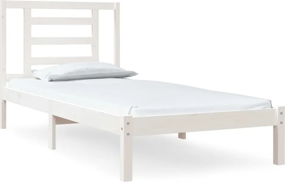 vidaXL fehér tömör fenyőfa ágy matrac nélkül 90 x 200 cm