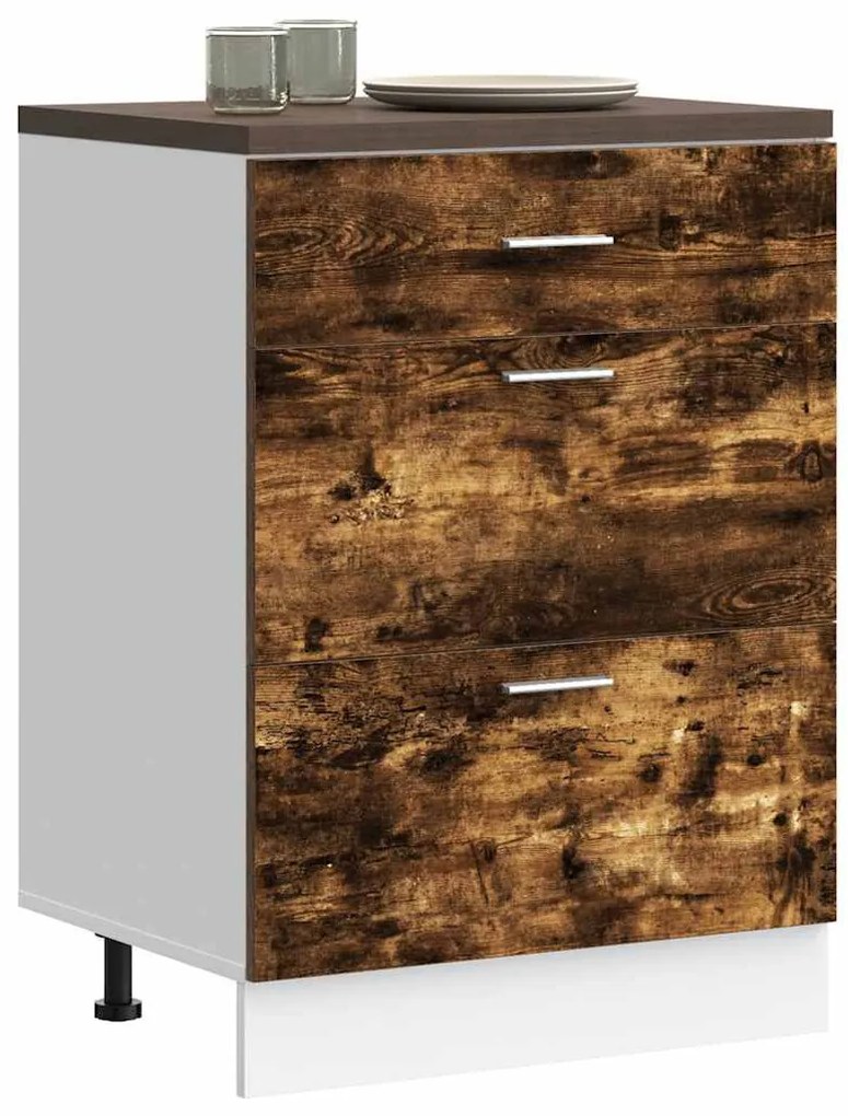 “Lyon” konyhai alapszekrény füstölt tölgy fűrészelt fa