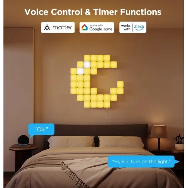 Govee - 10 db Smart mini RGBIC Wi-Fi panel