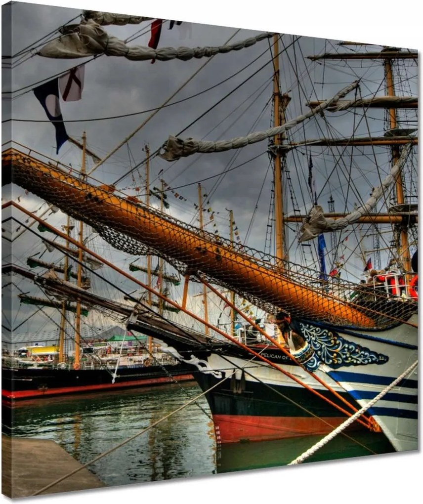 Vászonkép 40x40 Vitorlások a kikötőben