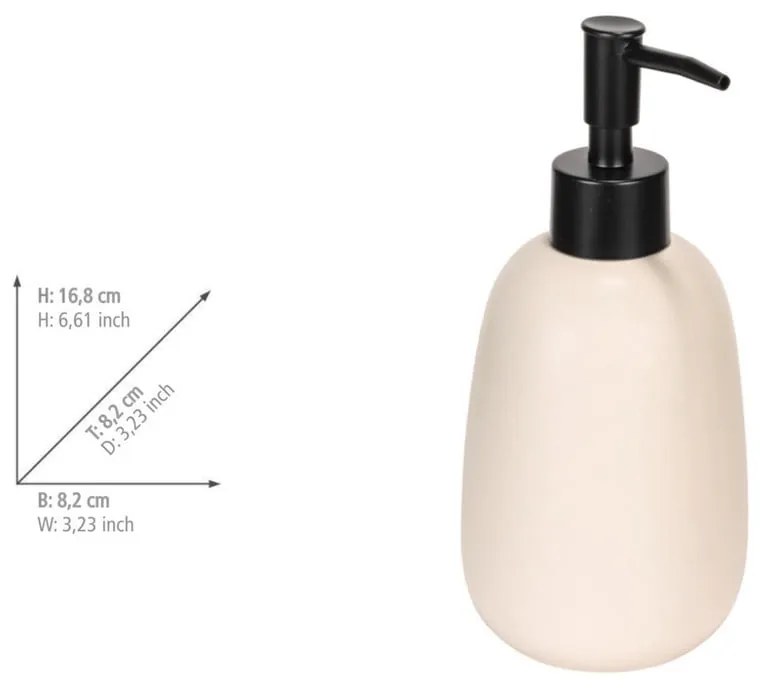 Krémszínű kerámia szappanadagoló 400 ml Margo – Allstar
