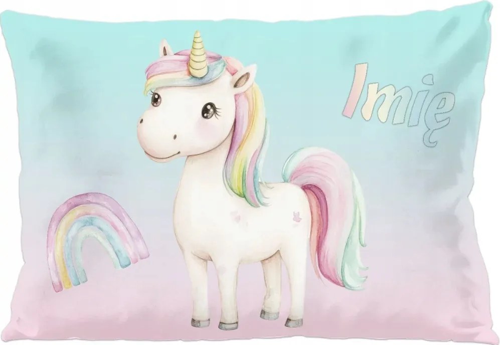 Unikornis párna pasztell – személyre szabható 60x40cm