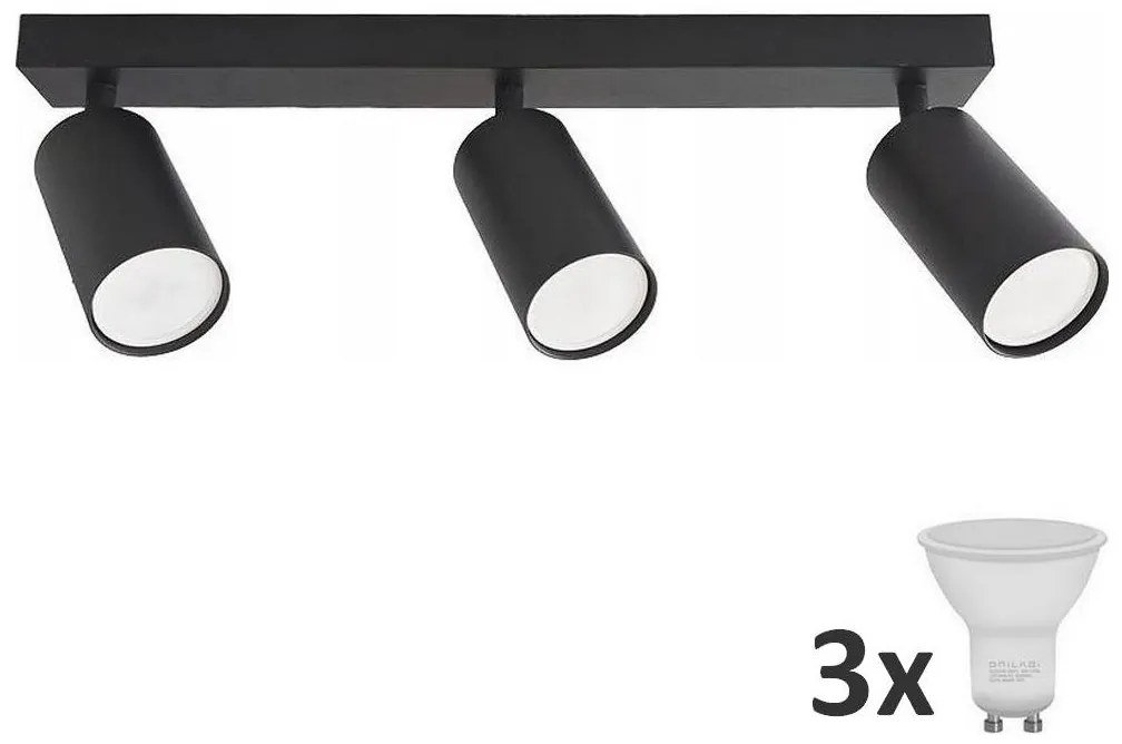 MAXLED LED Spotlámpa ANGIE 3xGU10/6W/230V fekete LEDMX0117