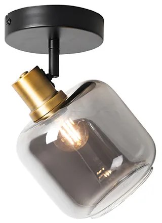 Design mennyezeti spotlámpa fekete arannyal és füstüveggel - Zuzanna