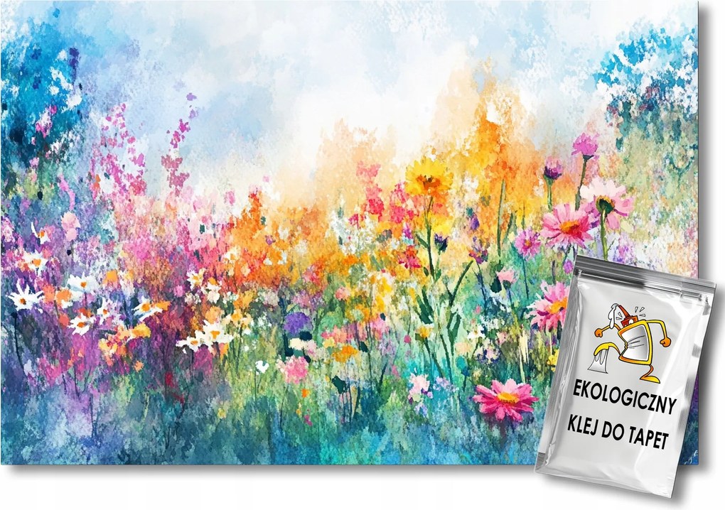 Fotótapéta Flizelina Tájkép Nyár Rét Kert Színes Virágok 400x280 ragasztó