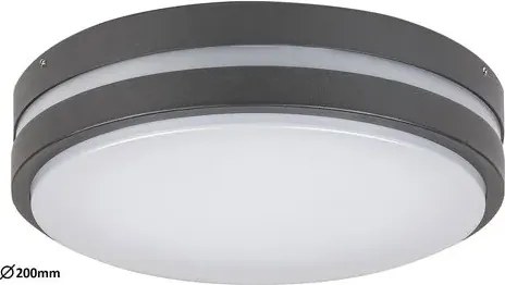 Rabalux kültéri led mennyezeti lámpa 10w 720lm 4000k antracit/fehér hamburg