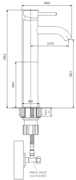 BATH DELUXE 28-005-02-01-00 - Mosdócsap DRAGOR 29 cm matt fehér