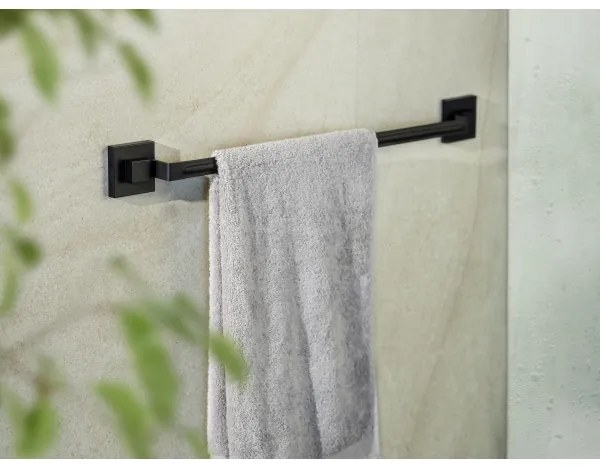 WENKO 71445800 - VACUUM-LOC QUADRO ED törölközőtartó rúd, 60,5x6 cm, fekete