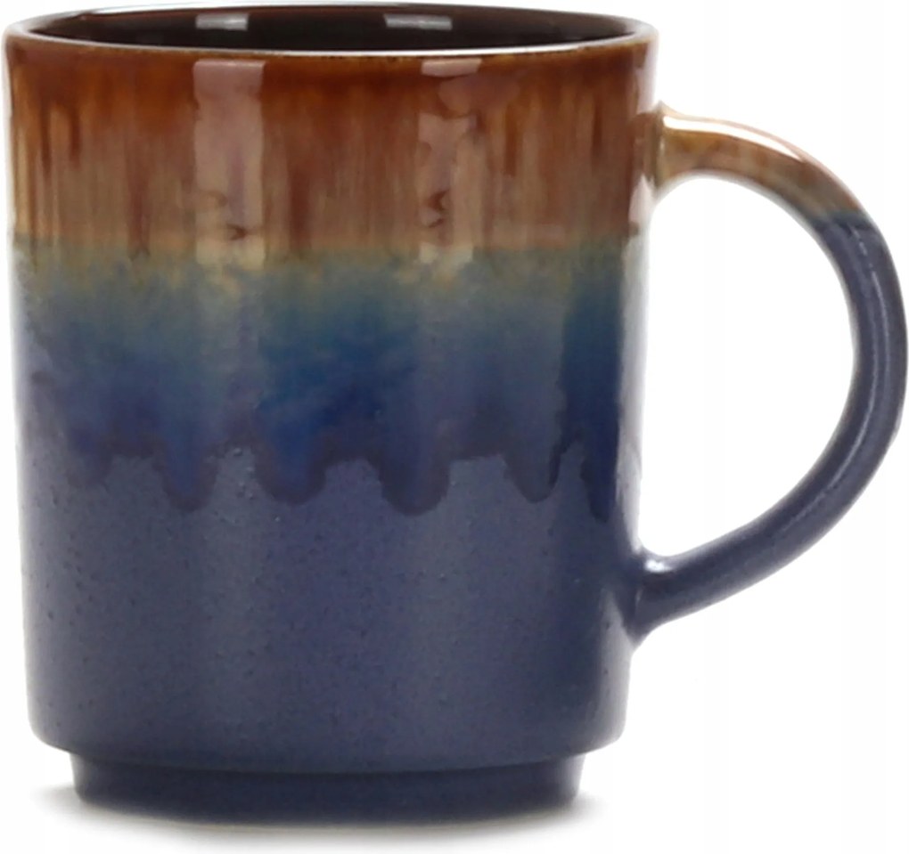 Alkonyati bögre kerámia, 420 ml, kékesbarna színátmenet