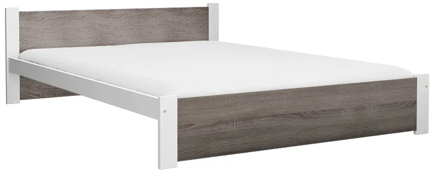 IKAROS ágy 160 x 200 cm, fehér/trüffel tölgy Ágyrács: Léces ágyrács, Matrac: Coco Maxi 20 cm matrac