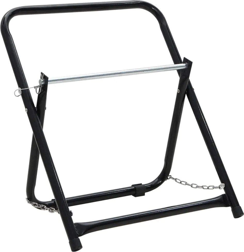 vidaXL fekete porszórt acél tömlődobos kocsi 48 cm 45 kg