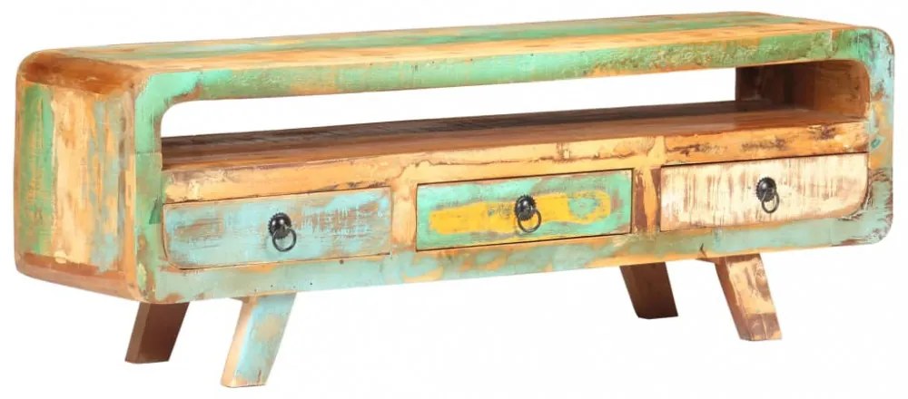tömör újrahasznosított fa TV-szekrény 117 x 30 x 41 cm
